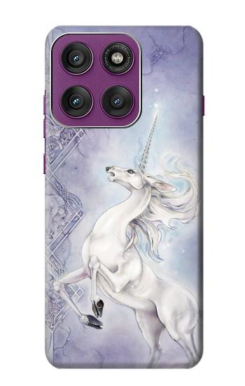 S1134 Cheval Blanc Licorne Etui Coque Housse pour Motorola Edge 60 Pro