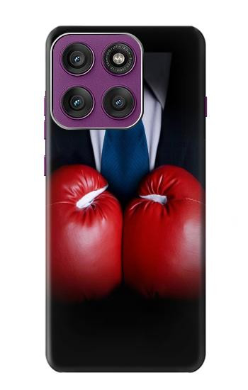 S2261 Homme d'affaires Noir Costume avec des gants de boxe Etui Coque Housse pour Motorola Edge 60 Pro