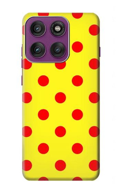 S3526 Rouge tache à pois Etui Coque Housse pour Motorola Edge 60 Pro