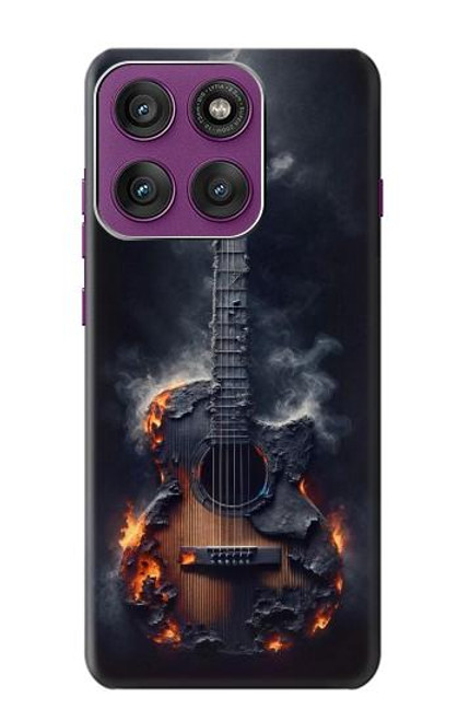 S3972 Graphique de guitare acoustique brûlée Etui Coque Housse pour Motorola Edge 60 Pro