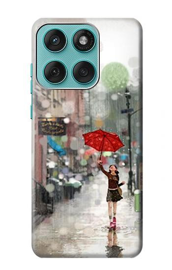 S0108 Fille sous la pluie Etui Coque Housse pour Motorola Edge 60 Fusion