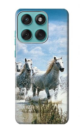 S0250 Cheval Blanc Etui Coque Housse pour Motorola Edge 60 Fusion