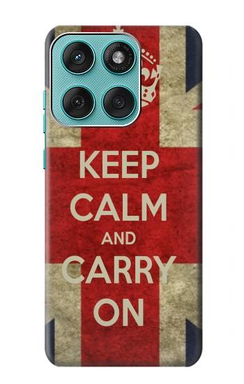 S0674 Garder le calme et continuer Etui Coque Housse pour Motorola Edge 60 Fusion