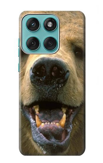 S0840 Grizzly Bear visage Etui Coque Housse pour Motorola Edge 60 Fusion