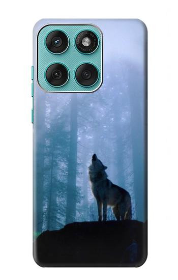 S0935 Loup Hurlant dans la forêt Etui Coque Housse pour Motorola Edge 60 Fusion