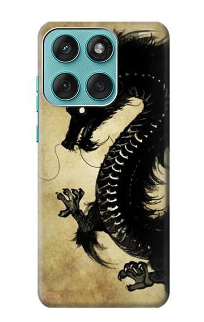 S1482 Peinture Noir dragon Etui Coque Housse pour Motorola Edge 60 Fusion