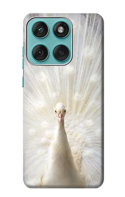 S1980 blanc Paon Etui Coque Housse pour Motorola Edge 60 Fusion