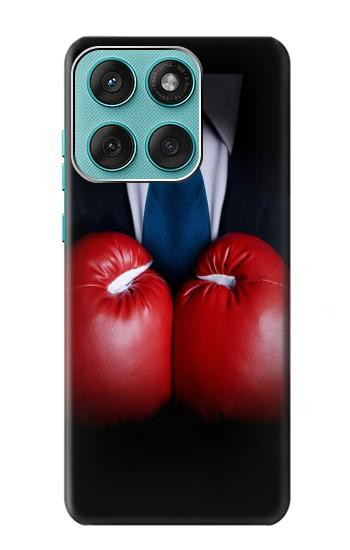 S2261 Homme d'affaires Noir Costume avec des gants de boxe Etui Coque Housse pour Motorola Edge 60 Fusion