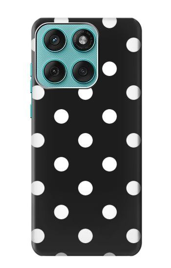 S2299 Noir Pois Etui Coque Housse pour Motorola Edge 60 Fusion