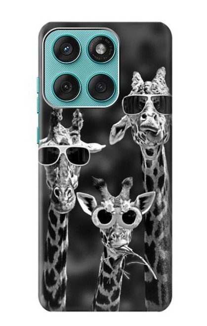 S2327 Girafes avec lunettes de soleil Etui Coque Housse pour Motorola Edge 60 Fusion