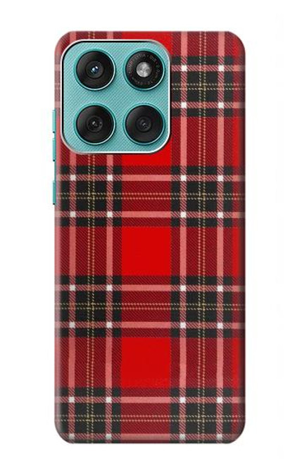 S2374 Motif Tartan Rouge Etui Coque Housse pour Motorola Edge 60 Fusion