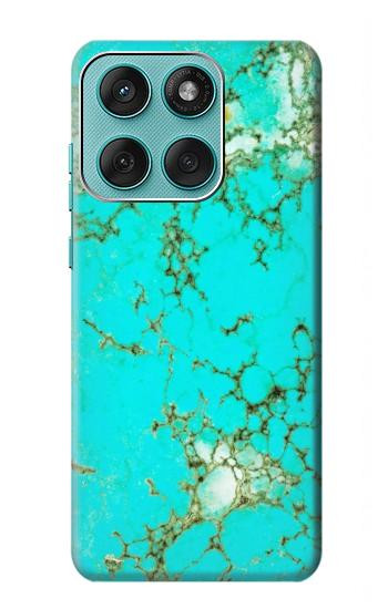 S2377 Turquoise Texture Motif imprimé Gemme Etui Coque Housse pour Motorola Edge 60 Fusion
