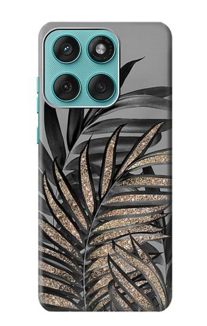 S3692 Feuilles de palmier gris noir Etui Coque Housse pour Motorola Edge 60 Fusion