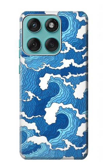 S3901 Vagues esthétiques de l'océan de tempête Etui Coque Housse pour Motorola Edge 60 Fusion