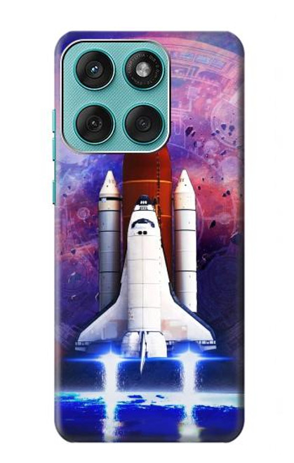 S3913 Navette spatiale nébuleuse colorée Etui Coque Housse pour Motorola Edge 60 Fusion
