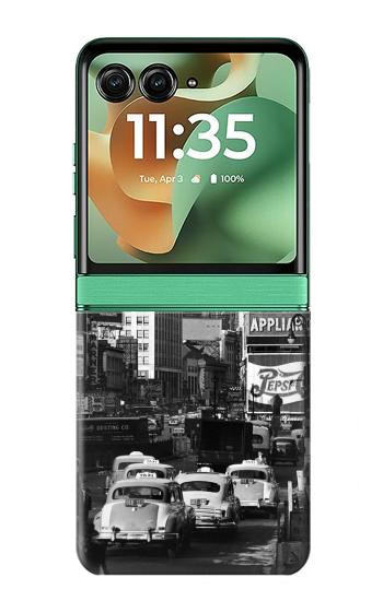 S0182 New York Vintage Etui Coque Housse pour Motorola Razr 70+,60+, Razr+ (2026, 2025, 2024)