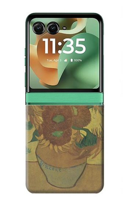 S0214 Van Gogh quinze tournesols Etui Coque Housse pour Motorola Razr 60, Razr 2025