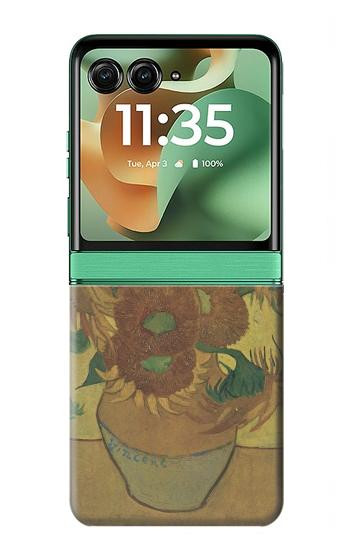 S0214 Van Gogh quinze tournesols Etui Coque Housse pour Motorola Razr 70+,60+, Razr+ (2026, 2025, 2024)