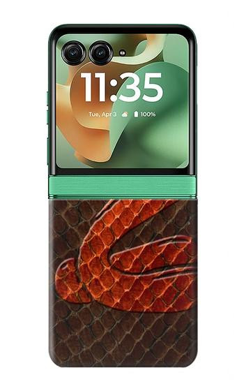 S0663 Cobra Serpent Peau Etui Coque Housse pour Motorola Razr 70+,60+, Razr+ (2026, 2025, 2024)