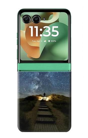 S0734 Stairway to Heaven Islande Etui Coque Housse pour Motorola Razr 70+,60+, Razr+ (2026, 2025, 2024)