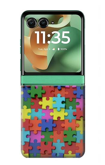 S0816 Puzzle Etui Coque Housse pour Motorola Razr 70+,60+, Razr+ (2026, 2025, 2024)
