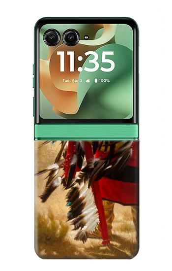 S0817 indien rouge Etui Coque Housse pour Motorola Razr 70+,60+, Razr+ (2026, 2025, 2024)