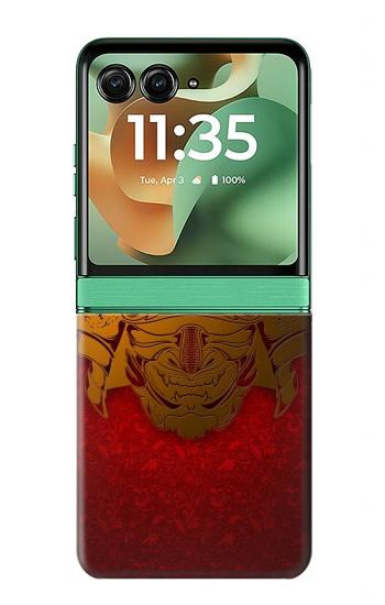 S0820 Casque Masque Samurai Etui Coque Housse pour Motorola Razr 70+,60+, Razr+ (2026, 2025, 2024)
