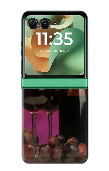 S0910 Rouge vin Etui Coque Housse pour Motorola Razr 70+,60+, Razr+ (2026, 2025, 2024)