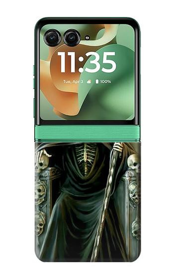 S1024 Roi Squelette Faucheuse Etui Coque Housse pour Motorola Razr 70+,60+, Razr+ (2026, 2025, 2024)