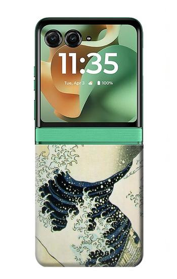 S1040 Hokusai La grande vague de Kanagawa Etui Coque Housse pour Motorola Razr 70+,60+, Razr+ (2026, 2025, 2024)