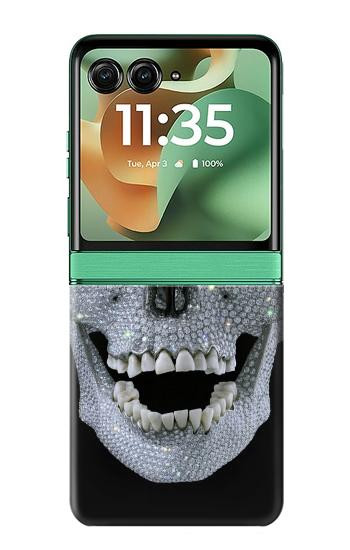 S1286 Crâne de diamant Etui Coque Housse pour Motorola Razr 70+,60+, Razr+ (2026, 2025, 2024)
