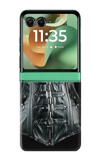 S1639 Gothique Corset Noir Etui Coque Housse pour Motorola Razr 70+,60+, Razr+ (2026, 2025, 2024)