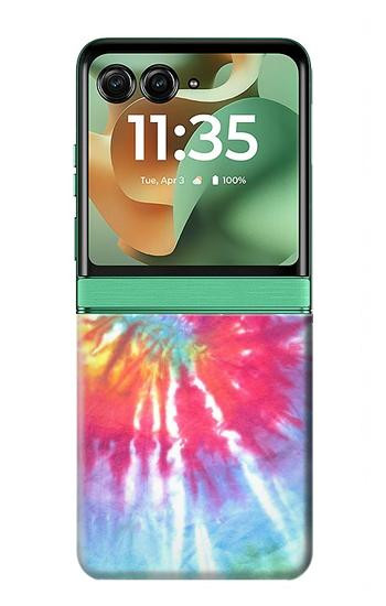 S1697 Tie Dye coloré imprimé graphique Etui Coque Housse pour Motorola Razr 70+,60+, Razr+ (2026, 2025, 2024)