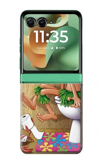 S1702 Tiki Homme Toilette Etui Coque Housse pour Motorola Razr 70+,60+, Razr+ (2026, 2025, 2024)