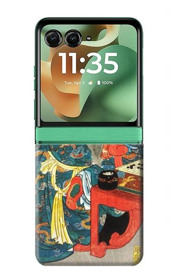 S1826 Utagawa Kuniyoshi Guan Yu Etui Coque Housse pour Motorola Razr 70+,60+, Razr+ (2026, 2025, 2024)
