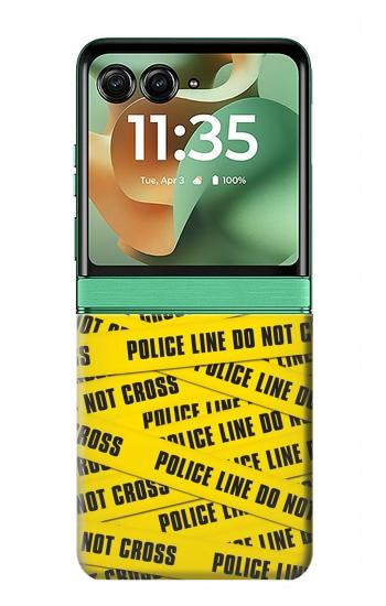 S2088 Banderole de la police ne pas dépasser Etui Coque Housse pour Motorola Razr 70+,60+, Razr+ (2026, 2025, 2024)