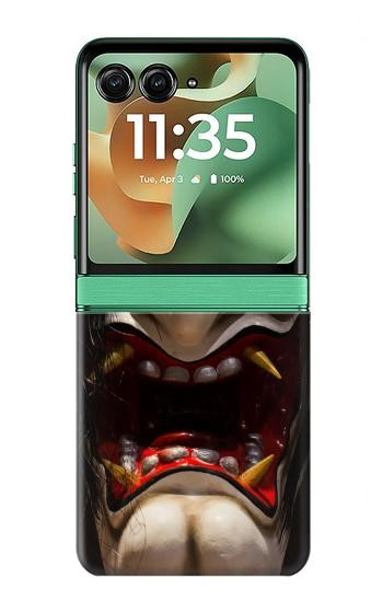S2112 Hannya Démon Masque Etui Coque Housse pour Motorola Razr 70+,60+, Razr+ (2026, 2025, 2024)
