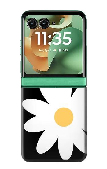 S2315 Fleurs de marguerite blanche Etui Coque Housse pour Motorola Razr 70+,60+, Razr+ (2026, 2025, 2024)