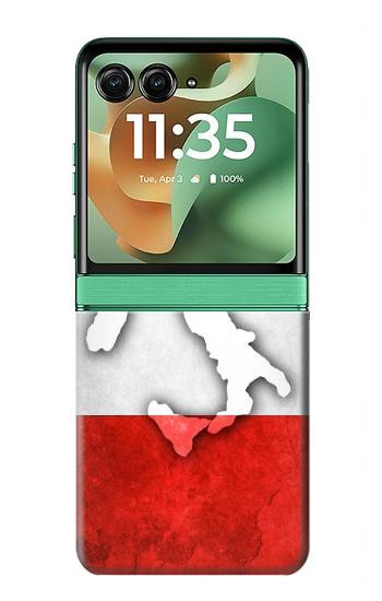 S2338 Italie Drapeau Etui Coque Housse pour Motorola Razr 70+,60+, Razr+ (2026, 2025, 2024)