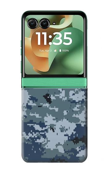 S2346 Marine Camo camouflage graphique Etui Coque Housse pour Motorola Razr 70+,60+, Razr+ (2026, 2025, 2024)