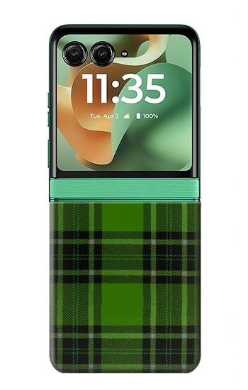 S2373 Motif vert Tartan Etui Coque Housse pour Motorola Razr 70+,60+, Razr+ (2026, 2025, 2024)