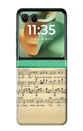 S2504 Millésimé Partitions Etui Coque Housse pour Motorola Razr 70+,60+, Razr+ (2026, 2025, 2024)