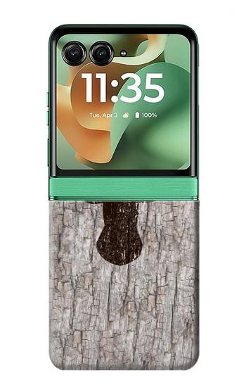 S2505 Tête de Renne Vieux bois Texture graphique Etui Coque Housse pour Motorola Razr 70+,60+, Razr+ (2026, 2025, 2024)