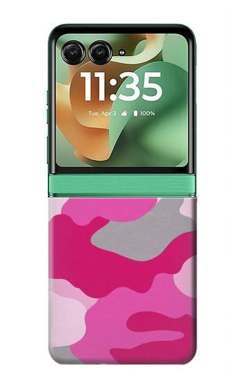 S2525 Rose Camo camouflage Etui Coque Housse pour Motorola Razr 70+,60+, Razr+ (2026, 2025, 2024)