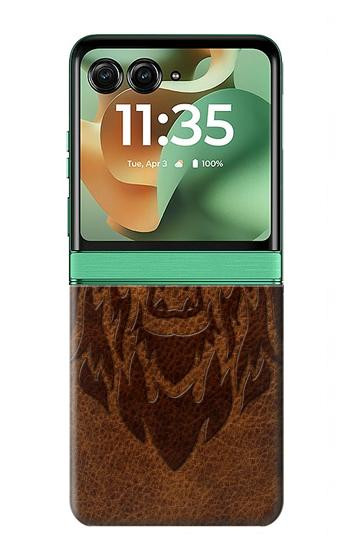 S2529 Leo Zodiaque Zodiaque marron Impression graphique Etui Coque Housse pour Motorola Razr 70+,60+, Razr+ (2026, 2025, 2024)