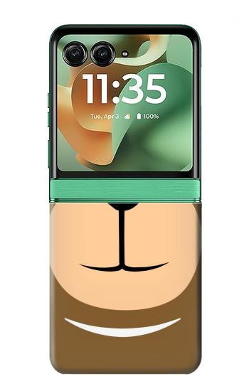 S2721 Mignon grincheux Singe Dessin animé Etui Coque Housse pour Motorola Razr 70+,60+, Razr+ (2026, 2025, 2024)