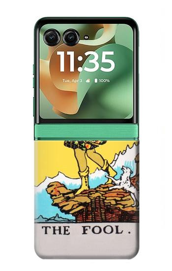 S2810 Carte Tarot Le Fou Etui Coque Housse pour Motorola Razr 70+,60+, Razr+ (2026, 2025, 2024)