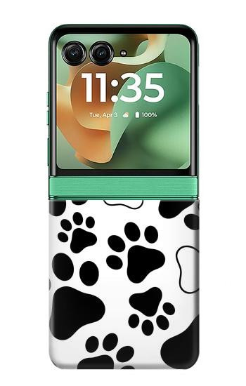S2904 Chien d'impression de patte Etui Coque Housse pour Motorola Razr 70+,60+, Razr+ (2026, 2025, 2024)