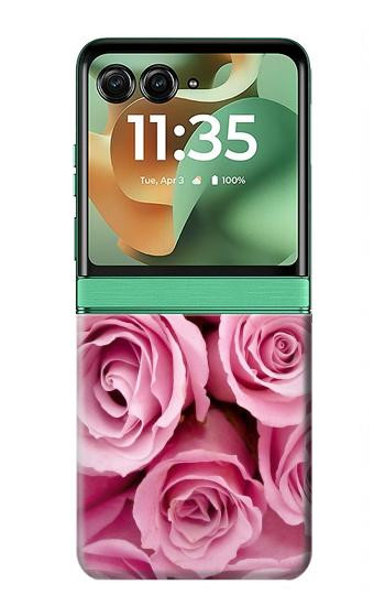 S2943 Rose rose Etui Coque Housse pour Motorola Razr 70+,60+, Razr+ (2026, 2025, 2024)