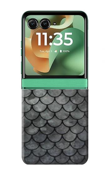 S2950 Echelle Argent Poisson Etui Coque Housse pour Motorola Razr 70+,60+, Razr+ (2026, 2025, 2024)
